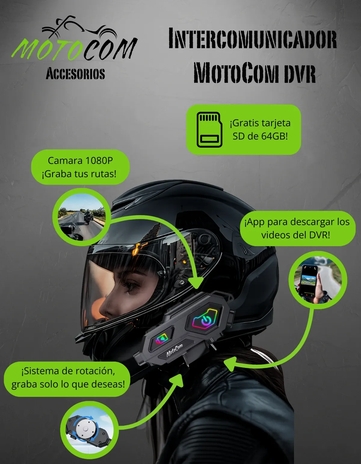 [COM-DVR] Intercomunicador MotoCom Max DVR